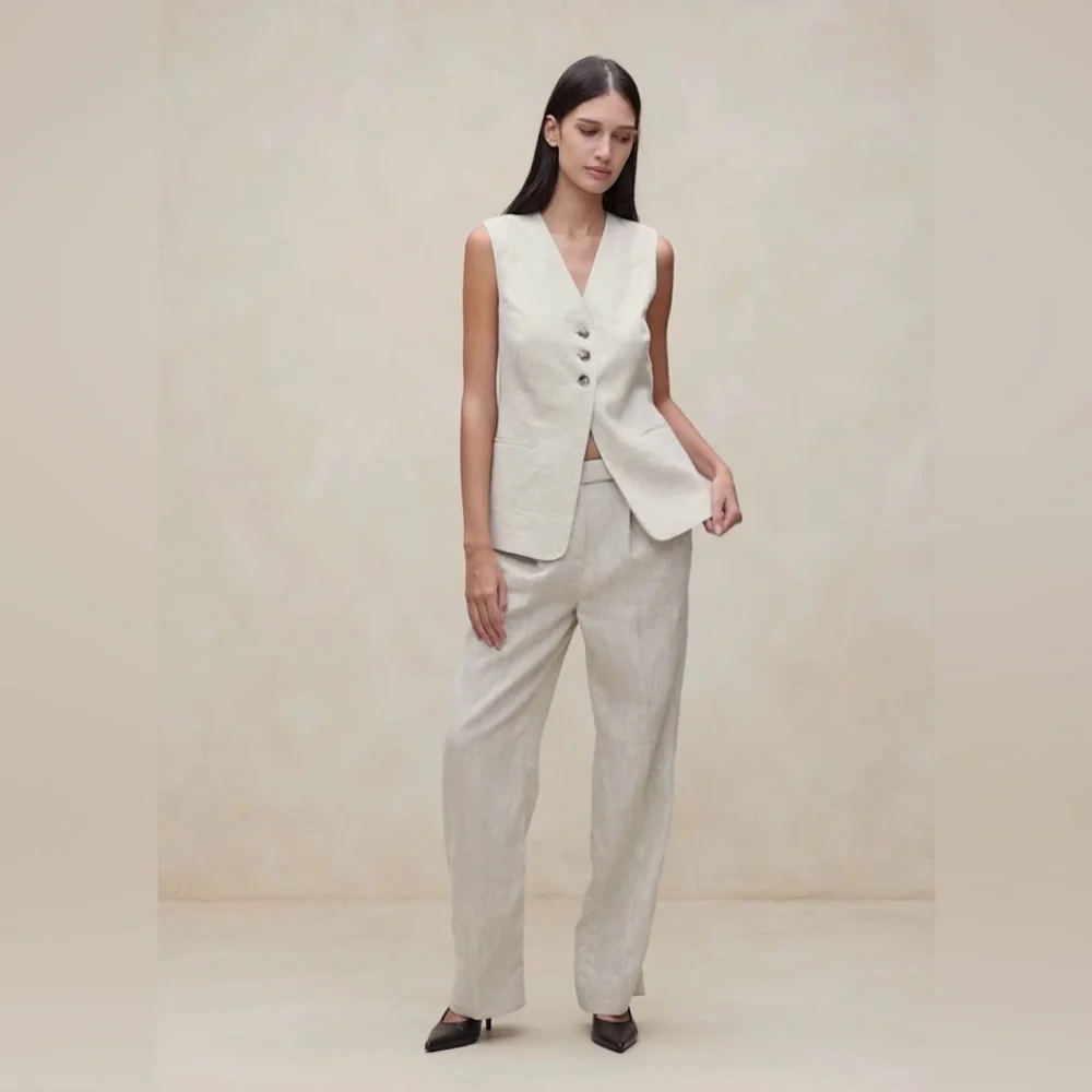Banana Republic Straight Leg Linen Pants